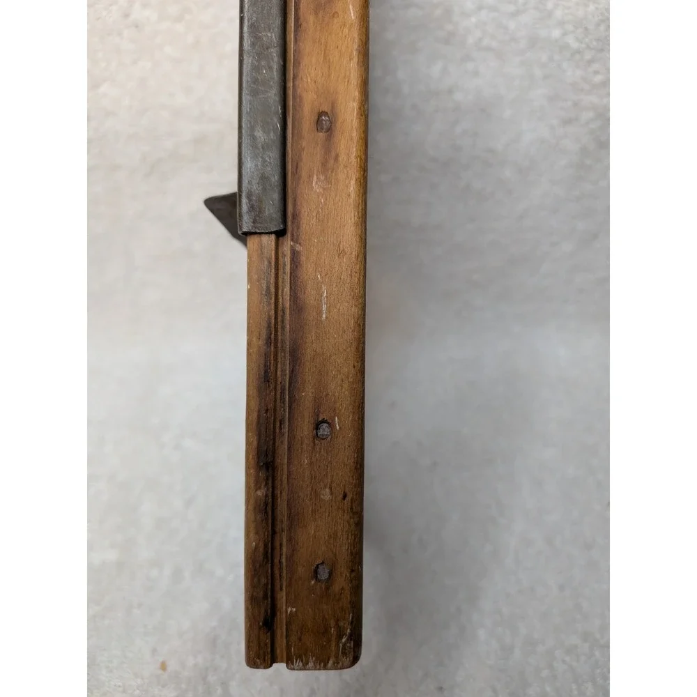 Vintage Wood & Metal Crinkle Cutter Food Slicer Wavy Blade Manual w/ Handles